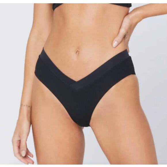 l*space Other - L*Space Pratt Crisscross Waist Ribbed Classic Bikini Bottoms Black Womens XS NWT